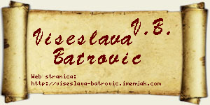 Višeslava Batrović vizit kartica